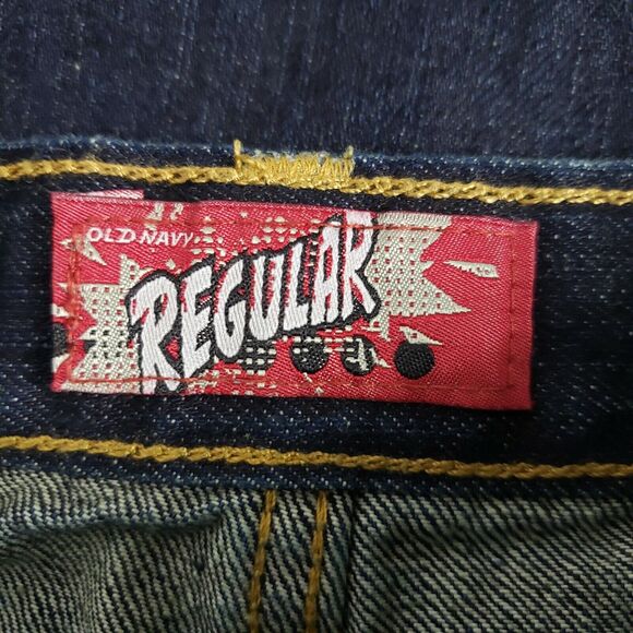 Old Navy Boys Jeans Regular Size 12 Slim Straight Adjustable Waist Dark Blue Was - Picture 9 of 10